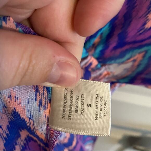 Miken Swim Bright Chevron Cover Up Women's Size Small Purples Blue Multicolor - Picture 5 of 6